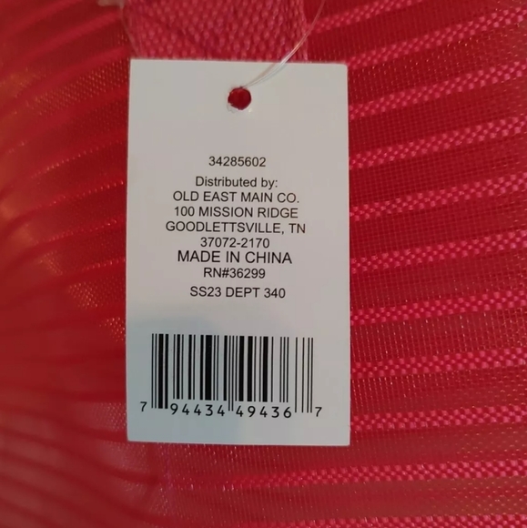 Old East Main Co Polyester Pink Mesh Tote Beach Grocery Travel Bag Inner Pocket - Picture 4 of 7